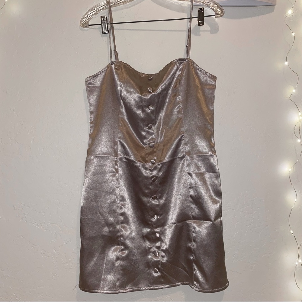 NWT Urban Outfitters Silver Mini Dress